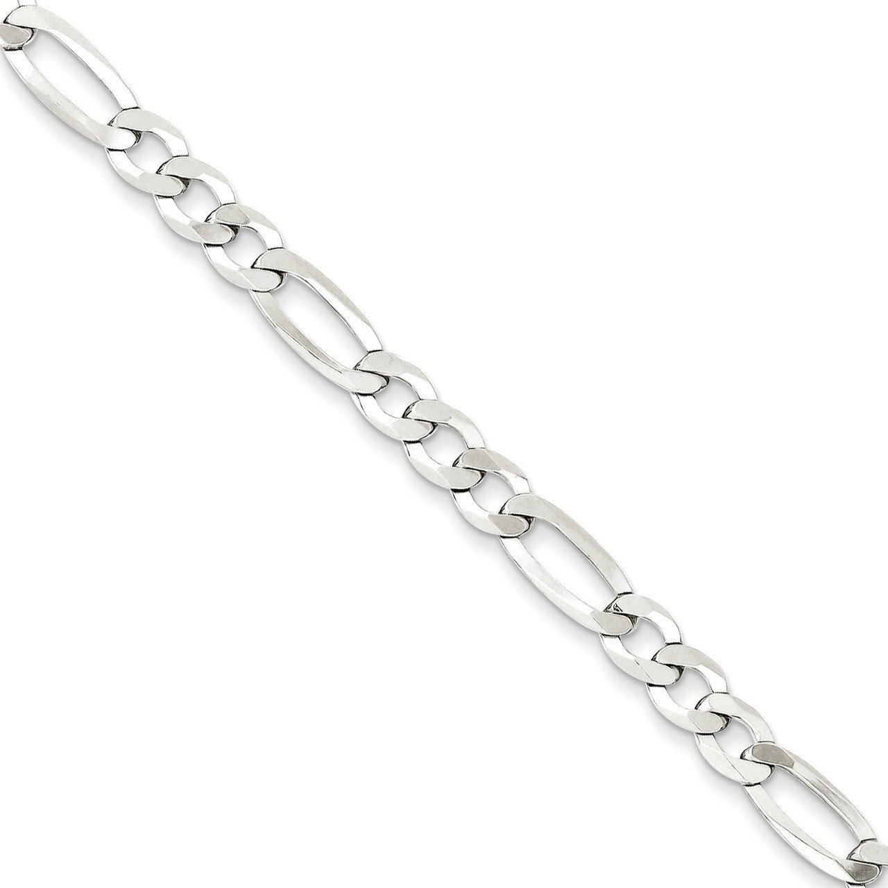 7 Inch 5.5mm Polished Flat Figaro Chain Sterling Silver QMB150-7