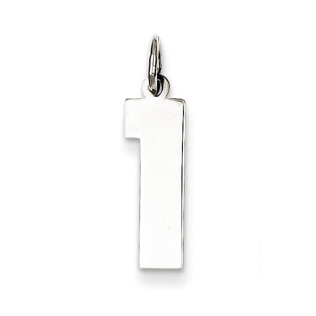Medium Pendant Polished Number 1 Sterling Silver QMS01, MPN: QMS01, 883957526720