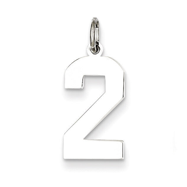Medium Pendant Polished Number 2 Sterling Silver QMS02, MPN: QMS02, 883957556109