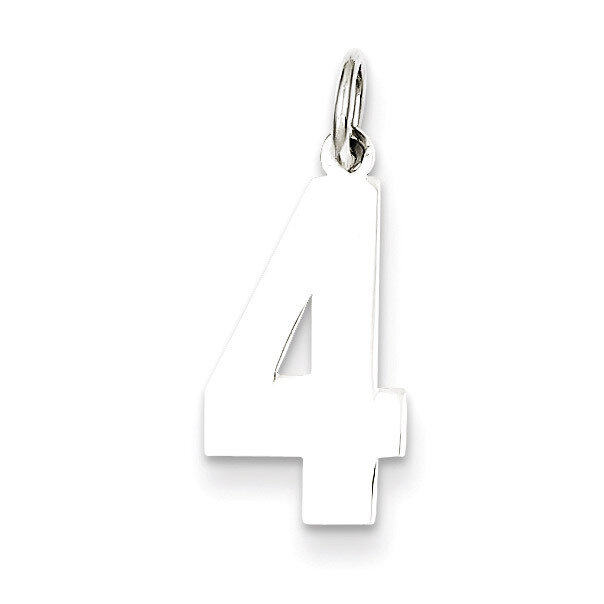 Medium Pendant Polished Number 4 Sterling Silver QMS04, MPN: QMS04, 883957530390