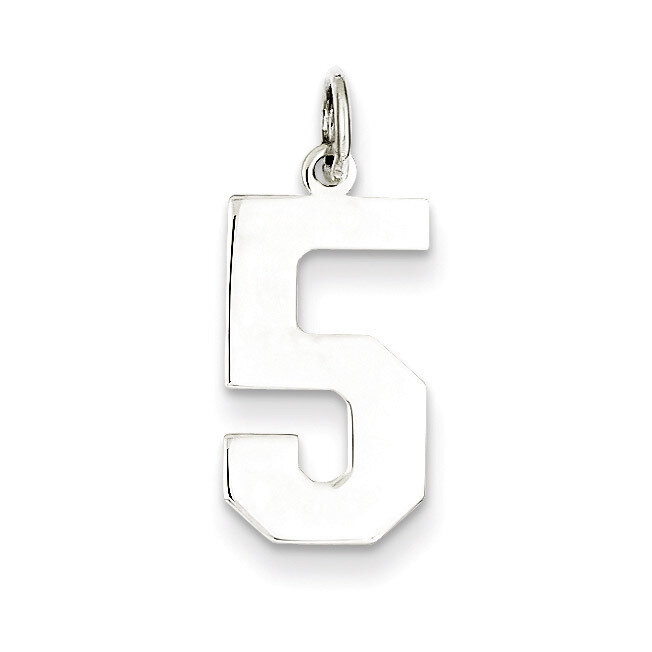 Medium Pendant Polished Number 5 Sterling Silver QMS05, MPN: QMS05, 883957545691