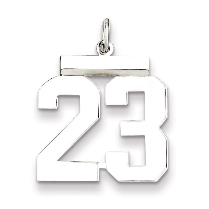 Medium Pendant Polished Number 23 Sterling Silver QMS23, MPN: QMS23, 883957490441
