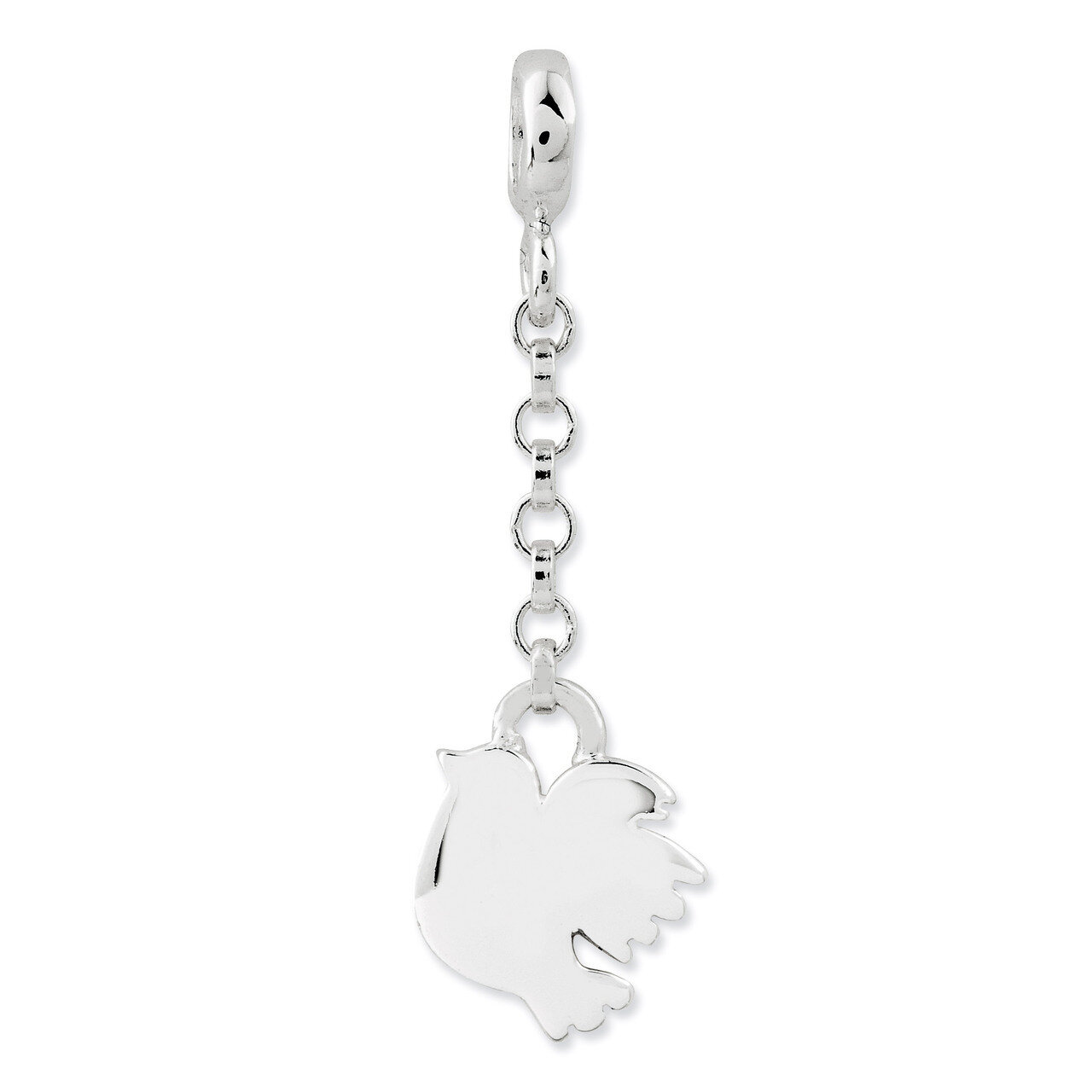 Bird 1/2 inch Dangle Enhancer Sterling Silver Polished QN111, MPN: QN111, 191101278839