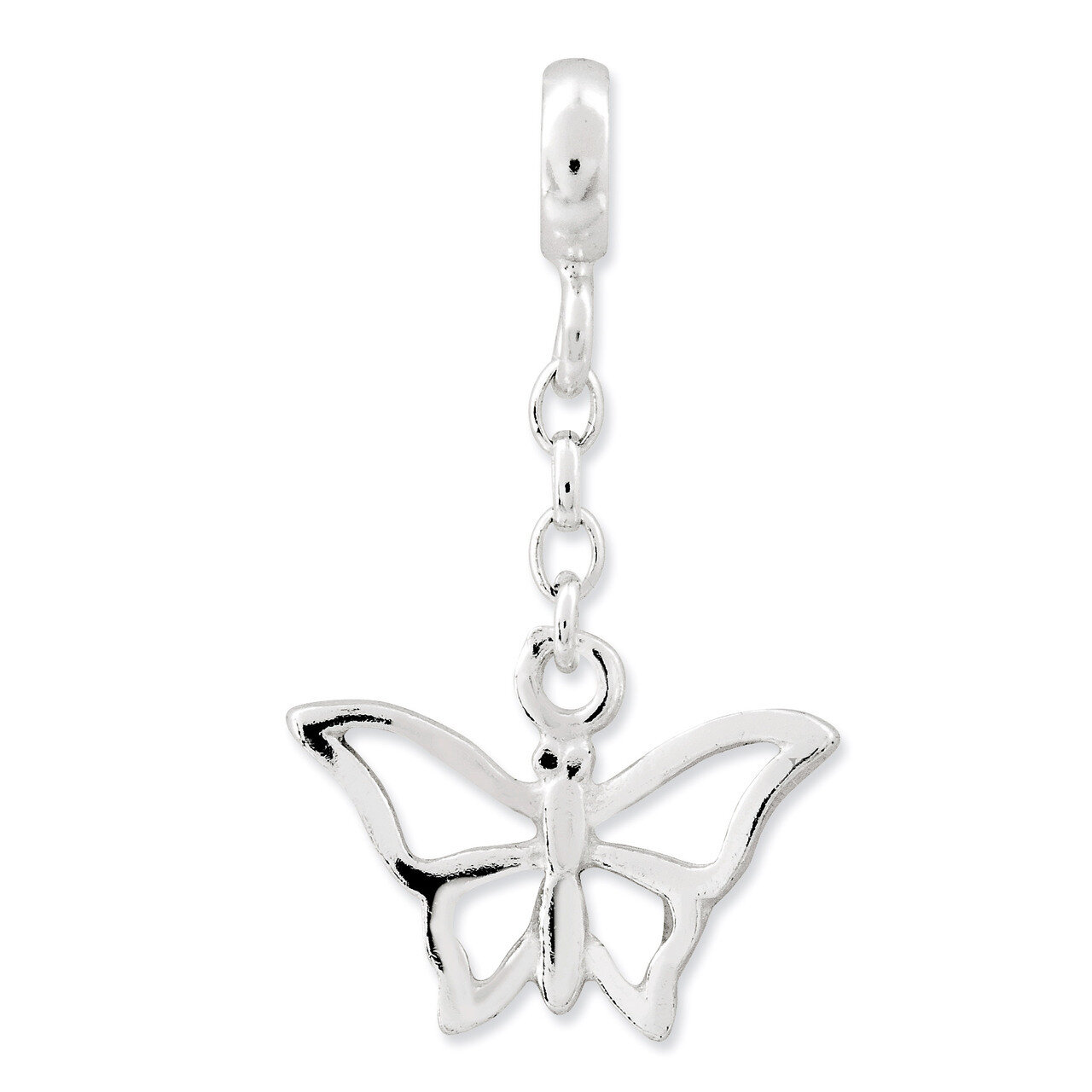 Butterfly 1/2 inch Dangle Enhancer Sterling Silver QN115