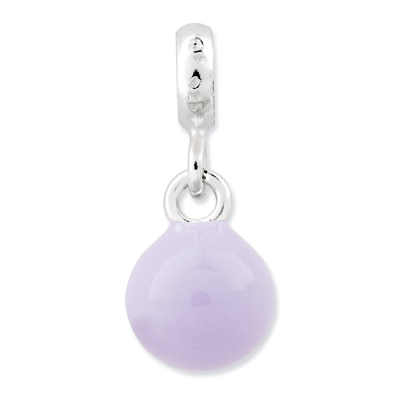 Lilac Enamel Bead Enhancer Sterling Silver QN122, MPN: QN122, 191101278945