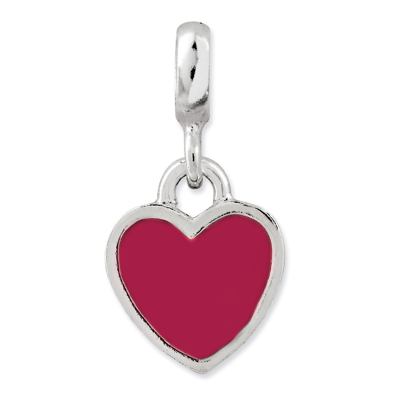 Pink Enamel Heart Enhancer Sterling Silver QN148, MPN: QN148, 191101279201