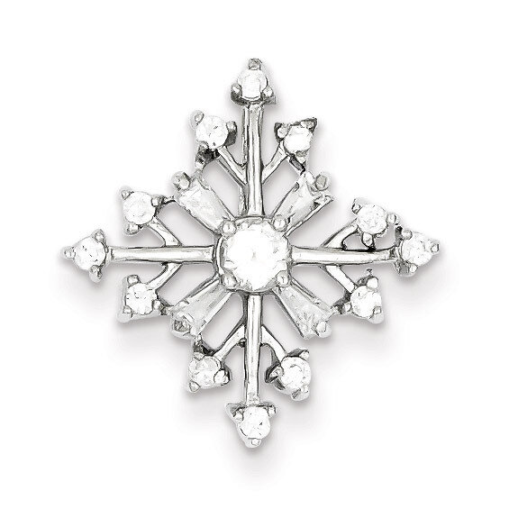 Snowflake Slide Sterling Silver Diamond QP1124, MPN: QP1124, 191101279409