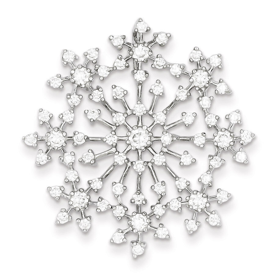 Snowflake Slide Sterling Silver Diamond QP1128, MPN: QP1128, 191101561092