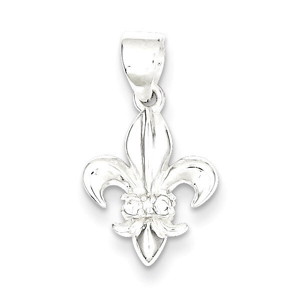 Fleur De Lis Pendant Sterling Silver Diamond QP1131, MPN: QP1131, 723252633047