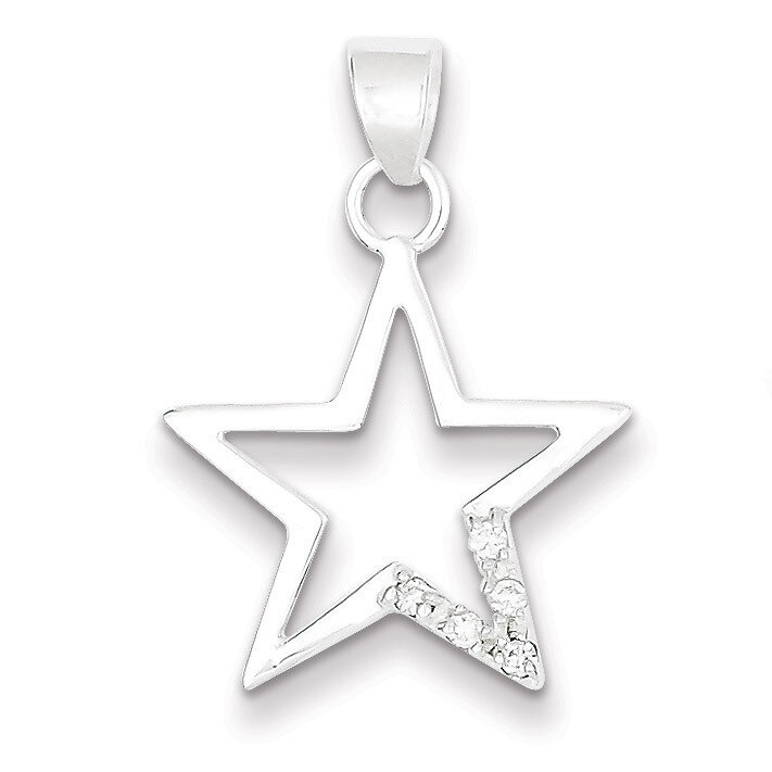 Star Pendant Sterling Silver Diamond QP1149, MPN: QP1149, 723252598858