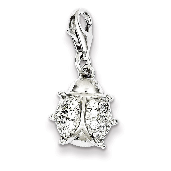 Lady Bug Charm Sterling Silver Diamond QP1155, MPN: QP1155, 883957957975