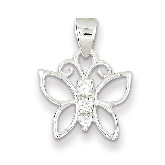 Butterfly Pendant Sterling Silver Diamond QP1165, MPN: QP1165, 723252633009