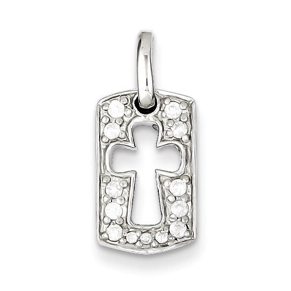 Faith Diamond Open Cross Charm Sterling Silver QP1243, MPN: QP1243, 191101279577