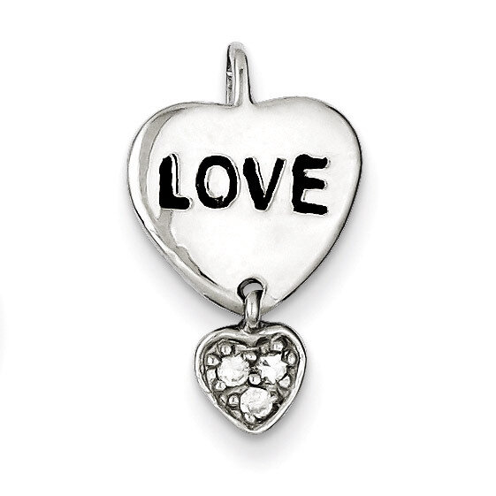 Love Diamond Heart Pendant Sterling Silver QP1245, MPN: QP1245, 191101279584
