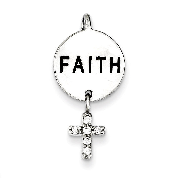 Faith Diamond Cross Pendant Sterling Silver QP1248, MPN: QP1248, 191101279591