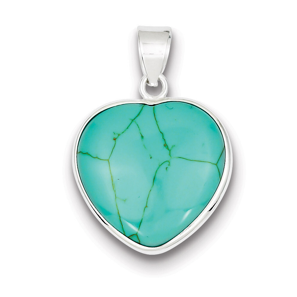 Heart Turquoise Pendant Sterling Silver QP1318, MPN: QP1318, 723252522839