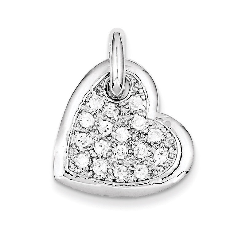 Heart Pendant Sterling Silver Diamond QP1366