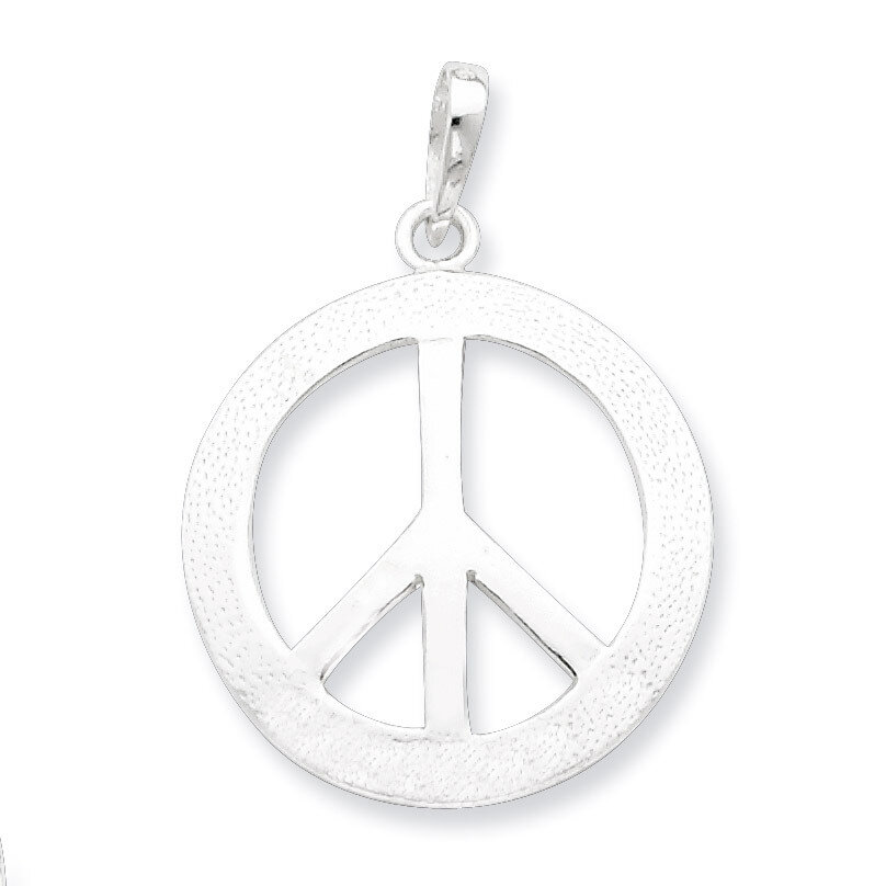 Textured Peace Pendant Sterling Silver Polished QP1823