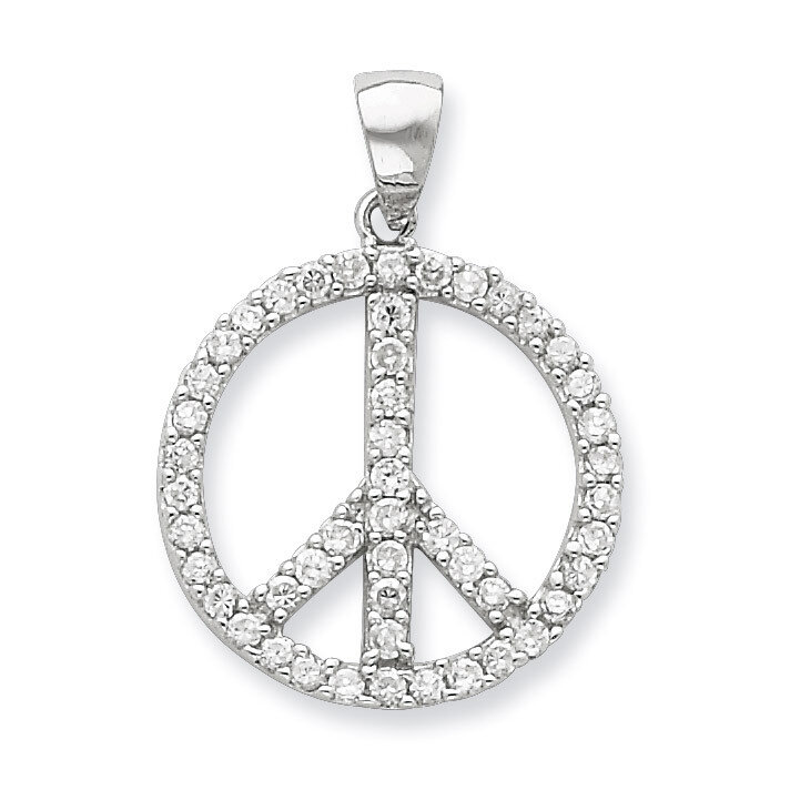 Peace Symbol Pendant Sterling Silver Diamond QP1831, MPN: QP1831, 883957140650