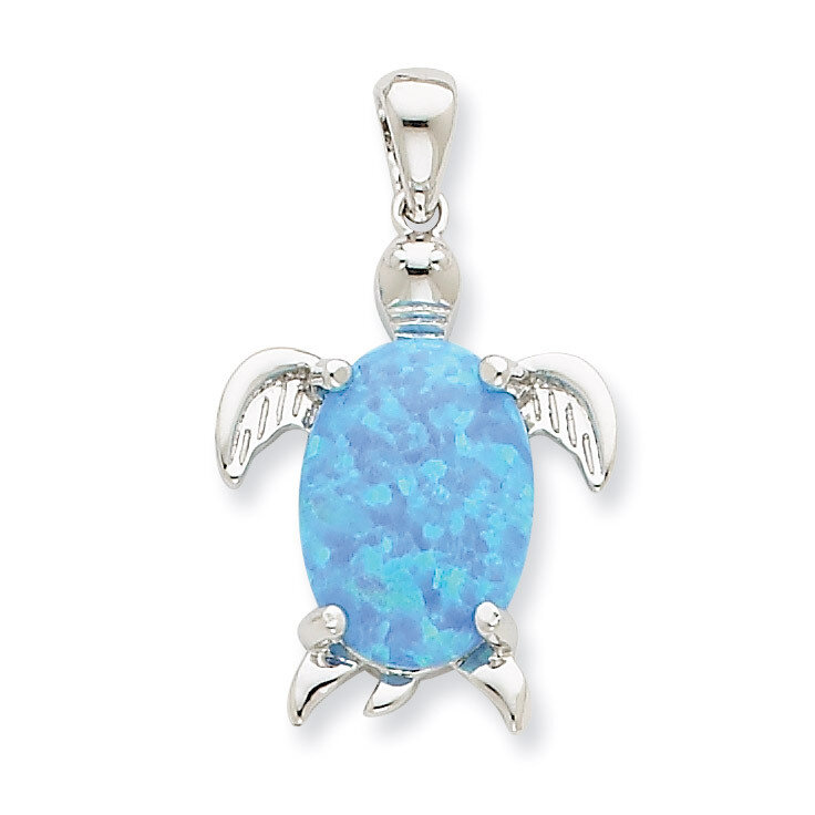 Opal Inlay Sea Turtle Pendant Sterling Silver QP1891