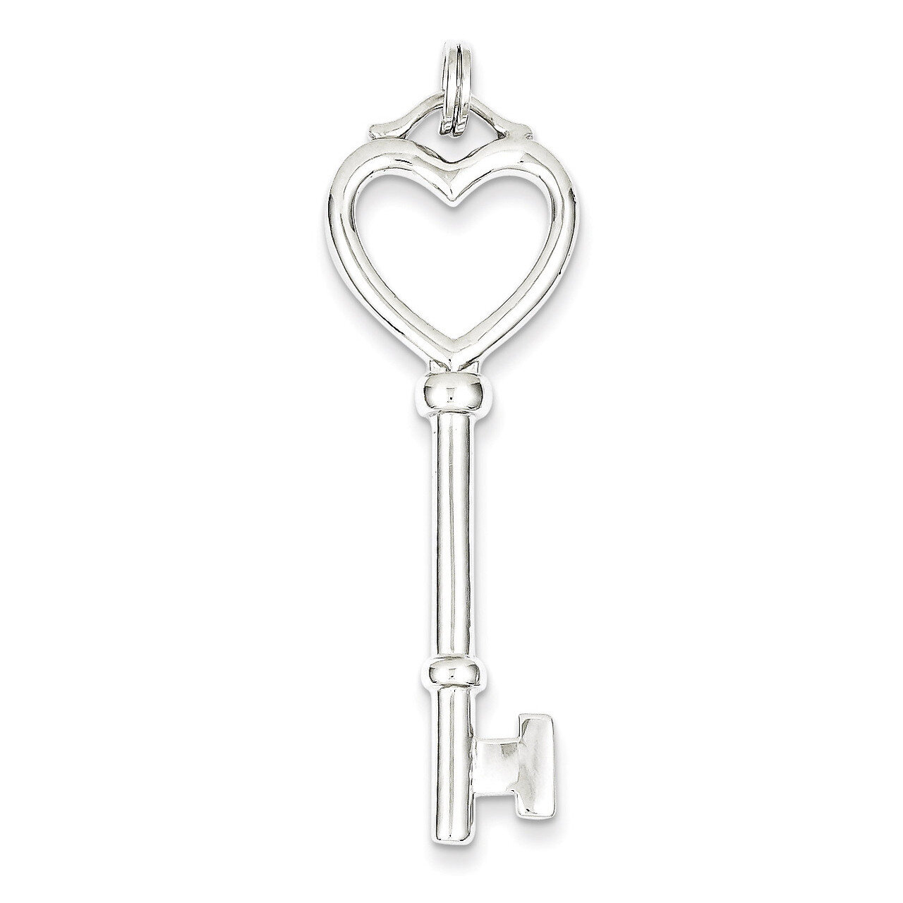 Open Heart Top Large Key Pendant Sterling Silver QP2017, MPN: QP2017, 883957530413