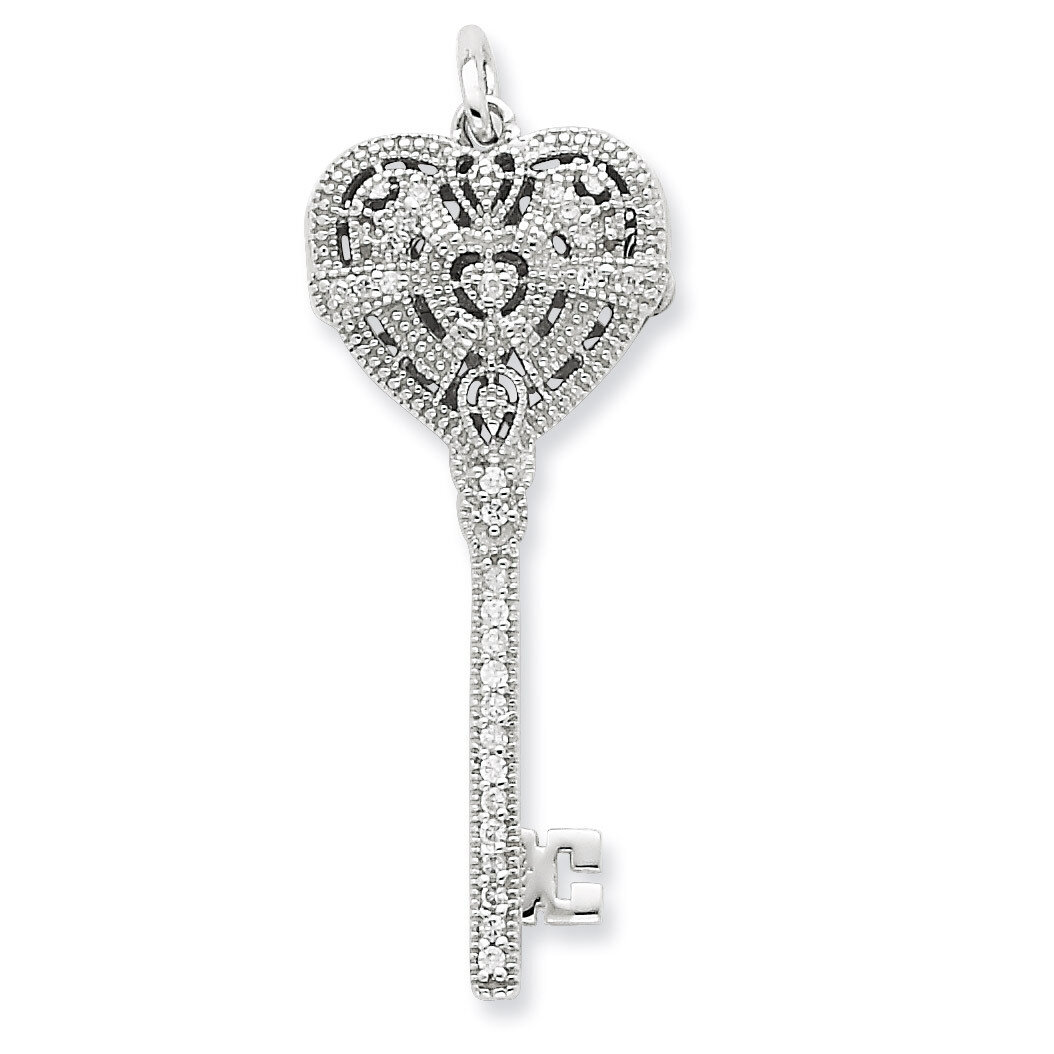 Heart Key Locket Sterling Silver Diamond QP2034, MPN: QP2034, 883957552804
