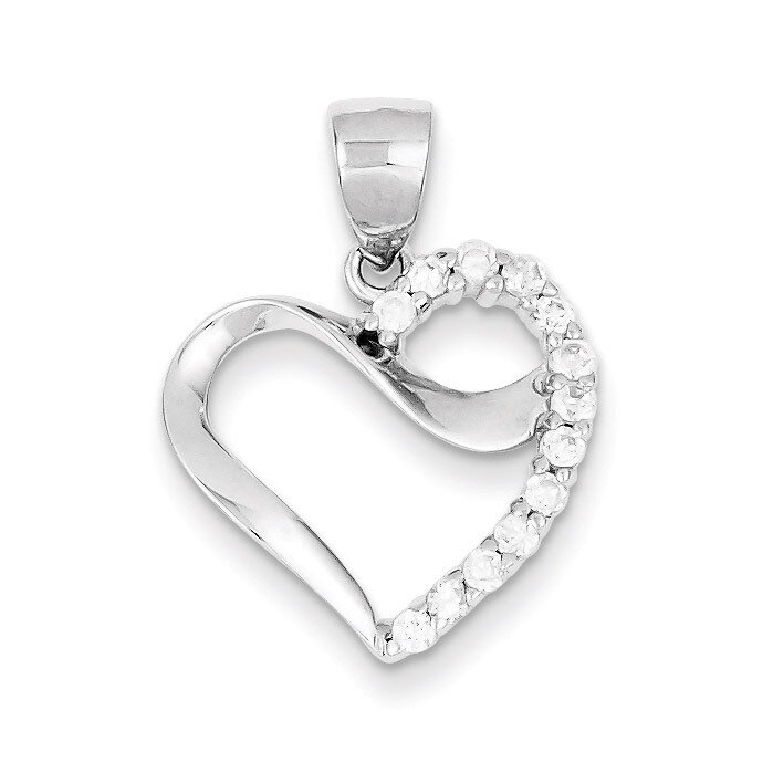 Heart Pendant Sterling Silver Diamond QP2052, MPN: QP2052, 883957543321