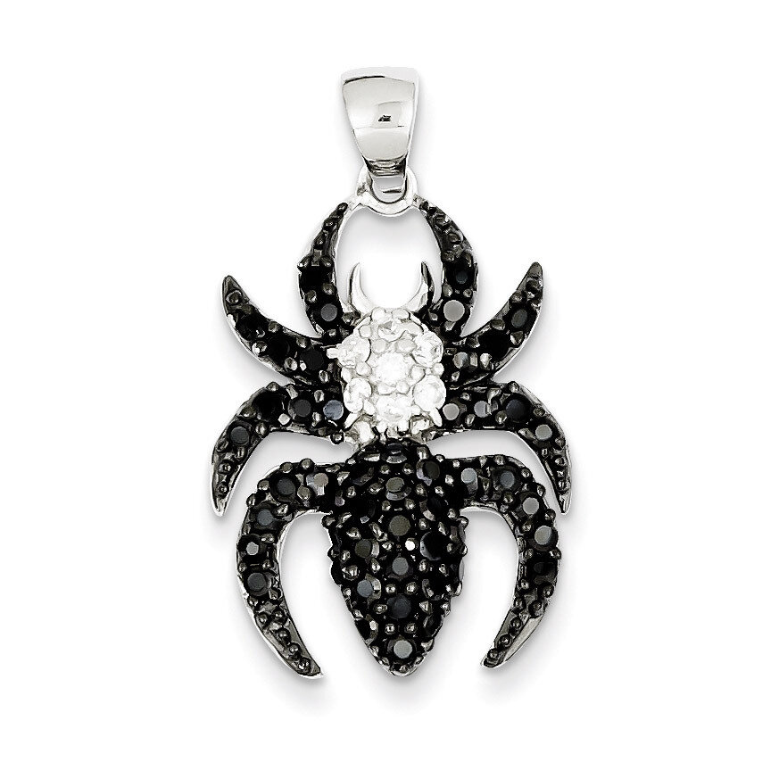 Black &amp; White Diamond Spider Pendant Sterling Silver QP2113, MPN: QP2113, 883957140476