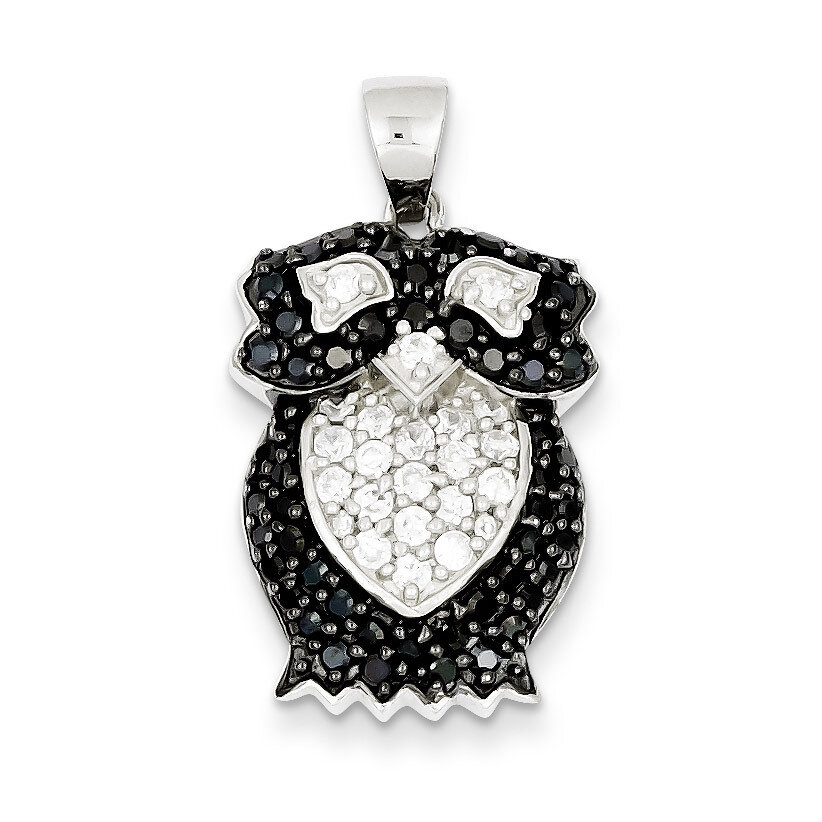 Black &amp; White Diamond Owl Pendant Sterling Silver QP2116, MPN: QP2116, 883957533537