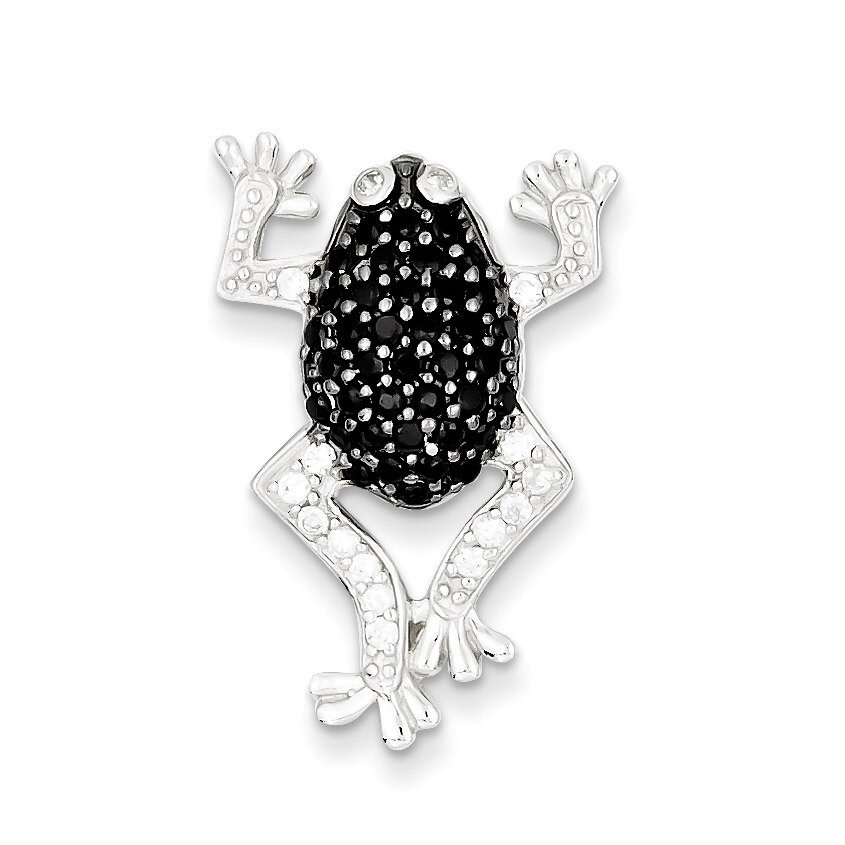 Black &amp; White Diamond Frog Pendant Sterling Silver QP2117, MPN: QP2117, 191101532658