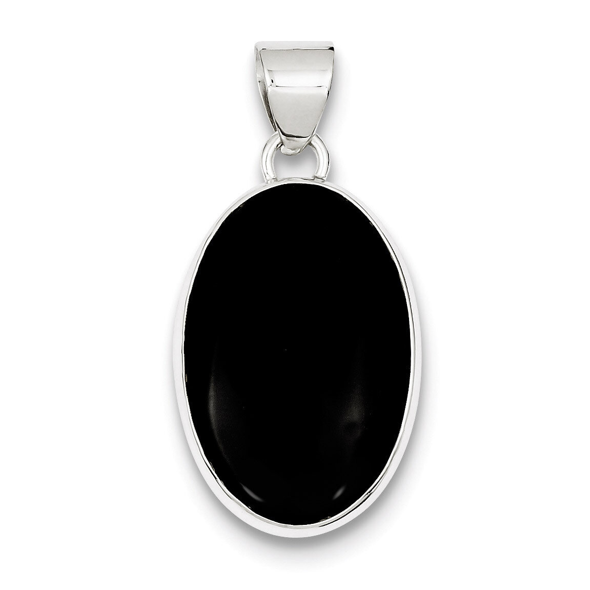 Onyx Polished Oval Pendant Sterling Silver QP2123, MPN: QP2123, 723252538984