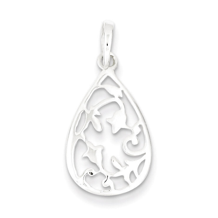 Filigree Oval Pendant Sterling Silver QP2613
