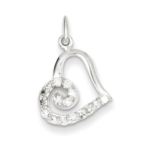 Heart Pendant Sterling Silver Diamond QP2703, MPN: QP2703, 883957545745