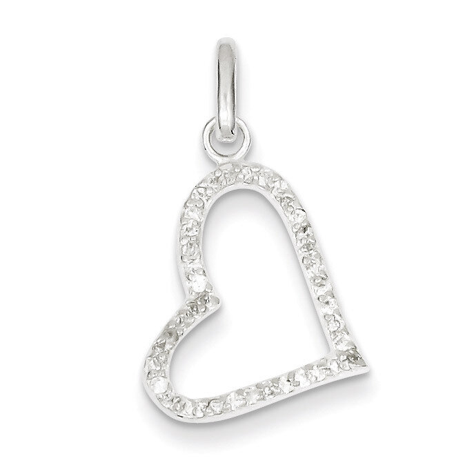 Heart Pendant Sterling Silver Diamond QP2706, MPN: QP2706, 883957574301