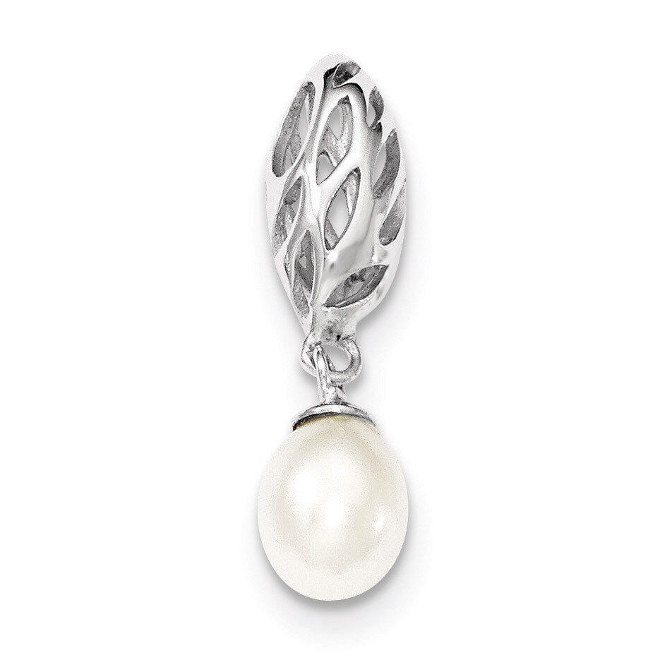 White Cultured Pearl Pendant Sterling Silver Rhodium-plated QP2727, MPN: QP2727, 883957562773