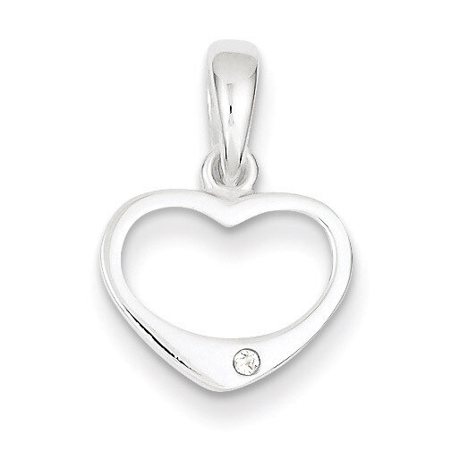 Heart Pendant Sterling Silver Diamond QP2774, MPN: QP2774, 883957545776