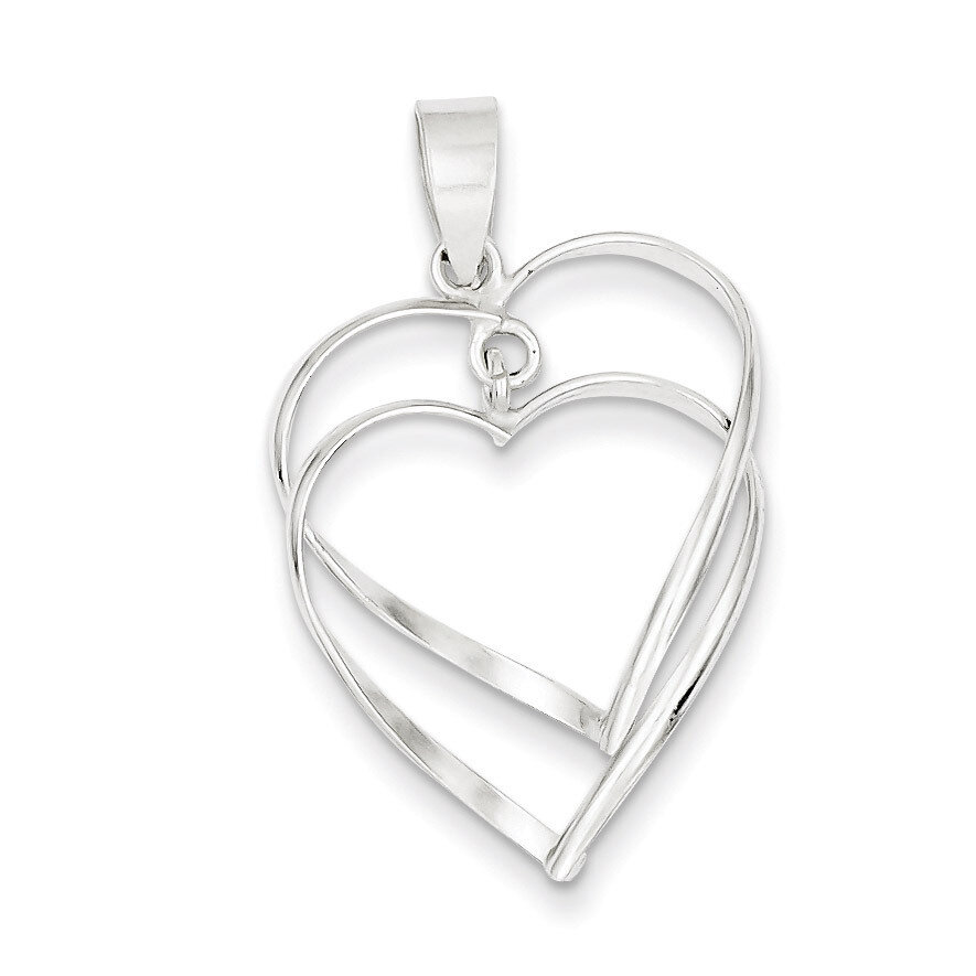 Double Heart Pendant Sterling Silver QP2792, MPN: QP2792, 883957540764