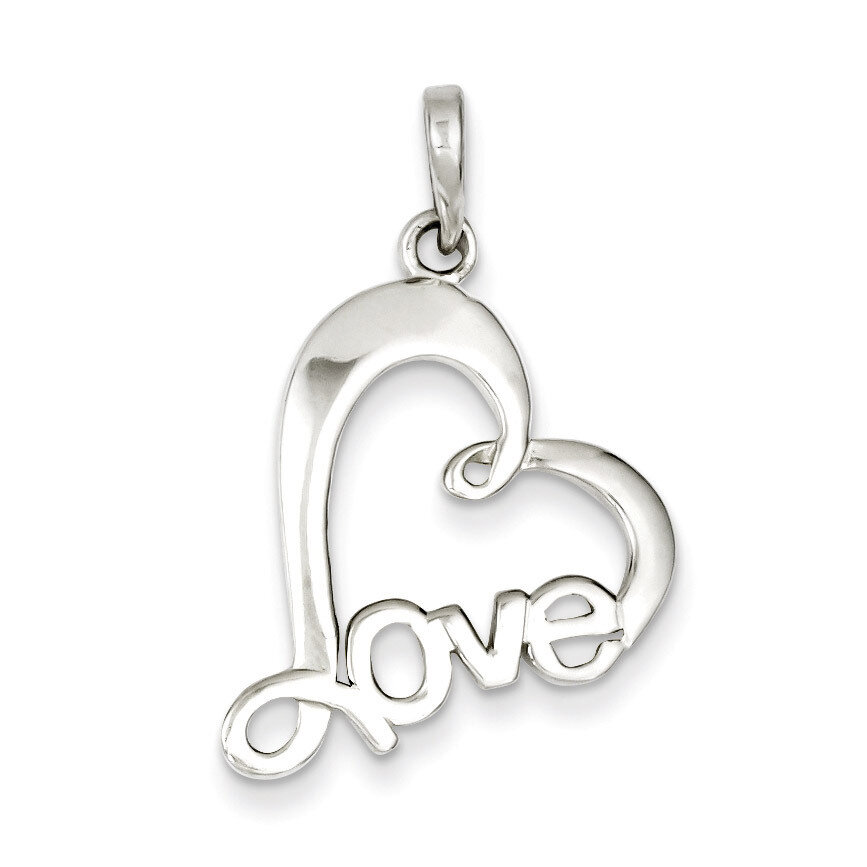 Love Heart Pendant Sterling Silver Polished QP2808, MPN: QP2808, 883957308098