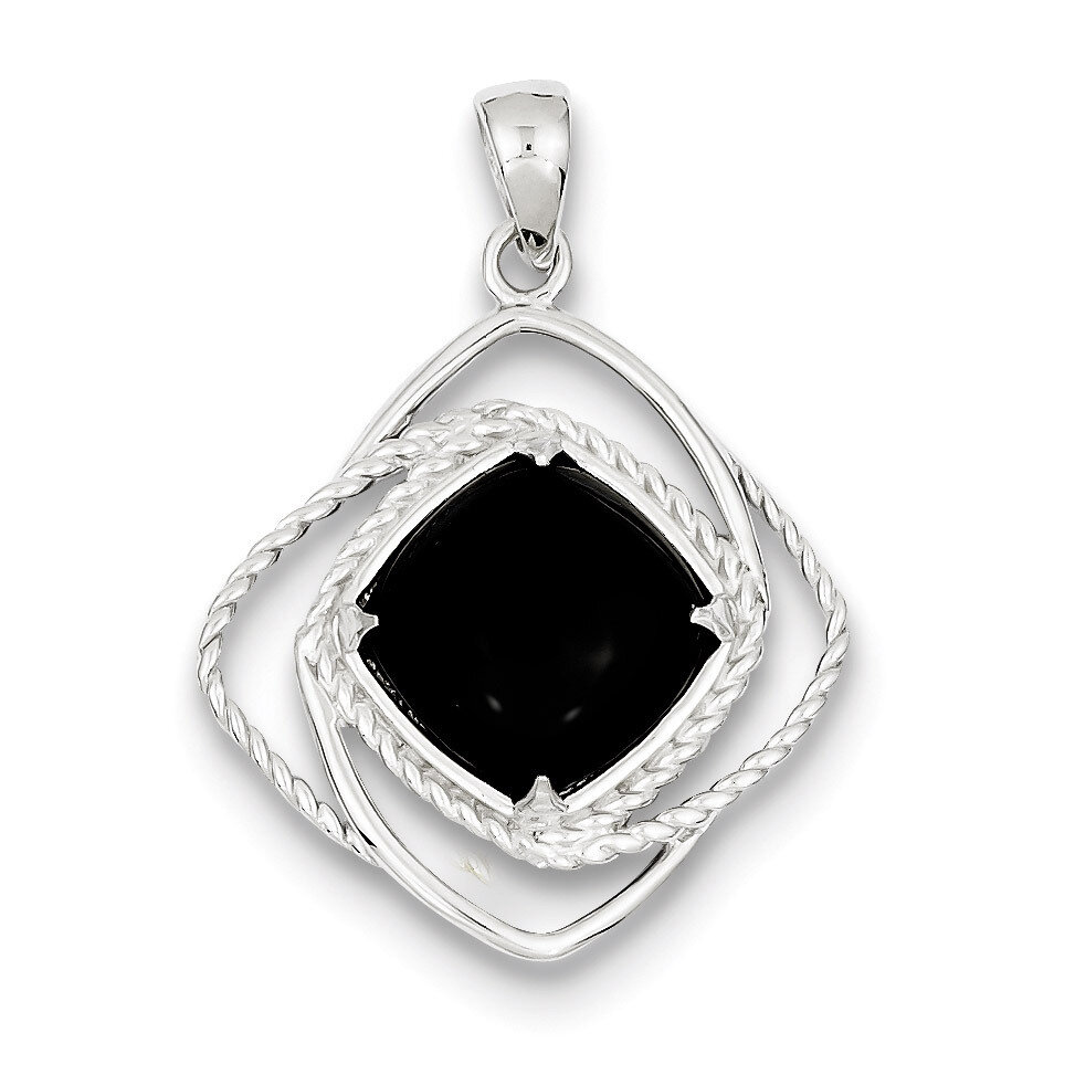 Onyx Square Pendant Sterling Silver QP2833, MPN: QP2833, 883957490571