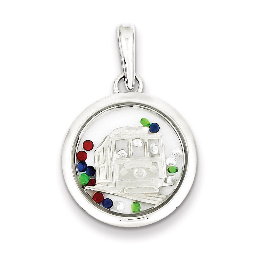 Cable Car and Floating Glass Beads Pendant Sterling Silver QP2858, MPN: QP2858, 883957461519