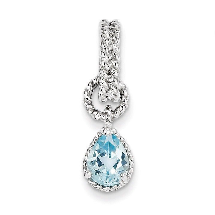 Blue Topaz Pear Twisted Pendant Sterling Silver QP2888BT, MPN: QP2888BT, 883957577517