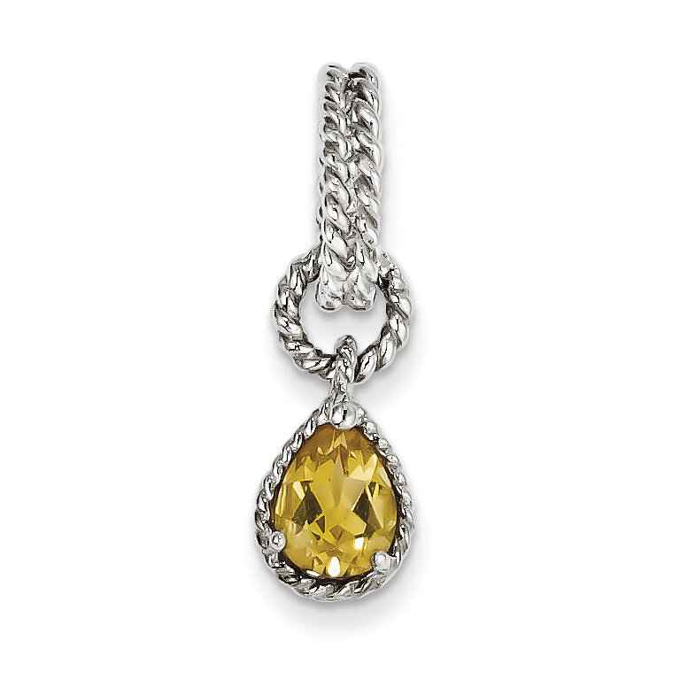 Citrine Pear Twisted Pendant Sterling Silver QP2888CI, MPN: QP2888CI, 883957530482