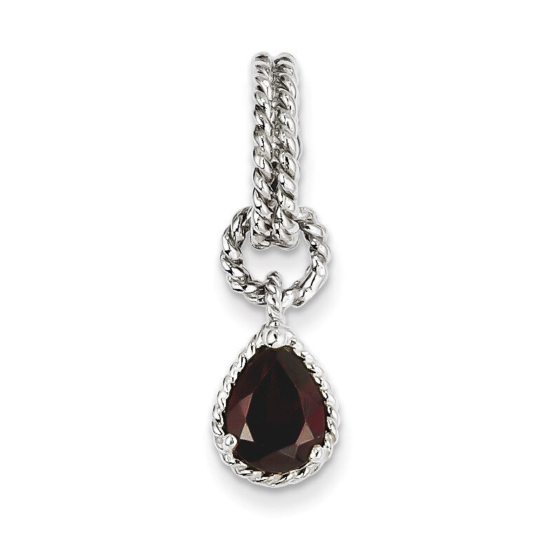 Sterling Garnet Pear Twisted Pendant Sterling Silver QP2888GA, MPN: QP2888GA, 883957560076