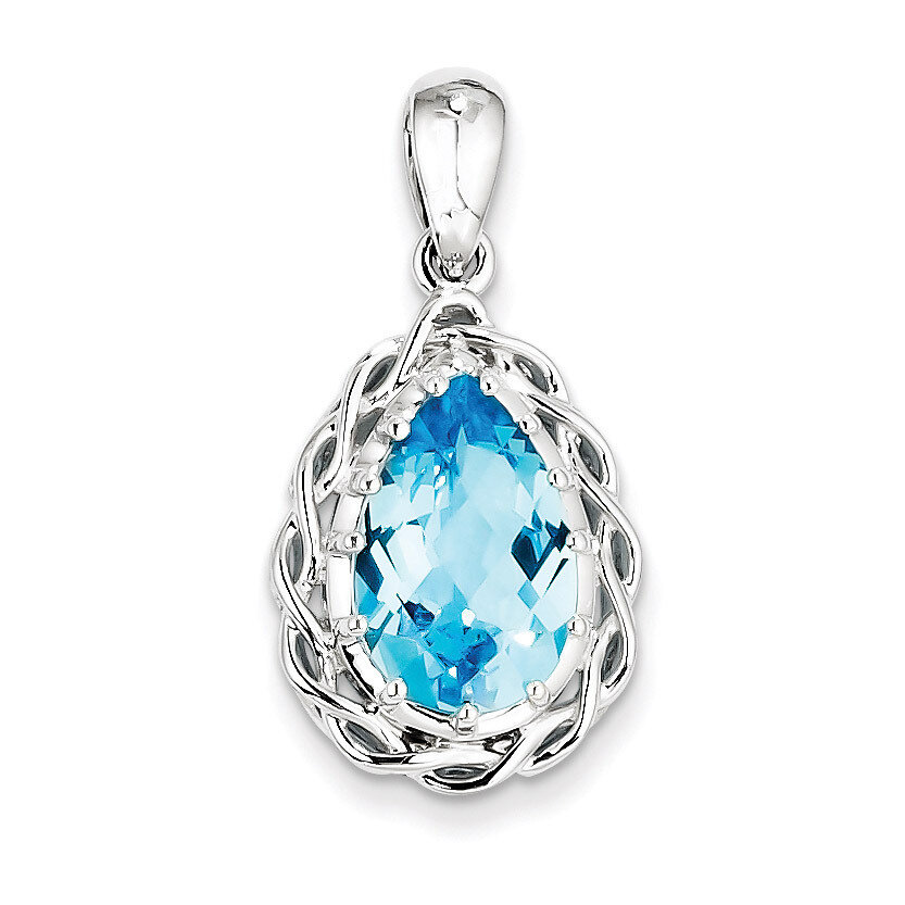 Blue Topaz Pendant Sterling Silver QP2906BT, MPN: QP2906BT, 883957401430