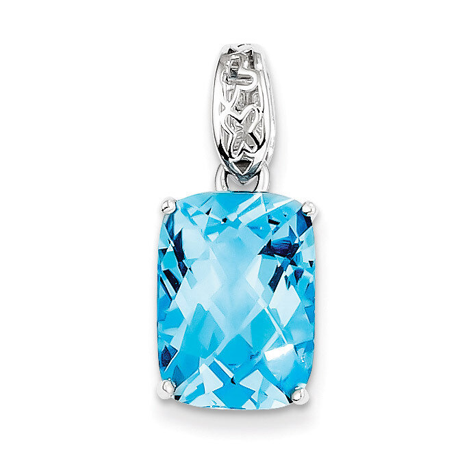 Blue Topaz Pendant Sterling Silver QP2910BT, MPN: QP2910BT, 883957358024