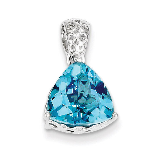 Blue Topaz Pendant Sterling Silver QP2944BT, MPN: QP2944BT, 883957401553