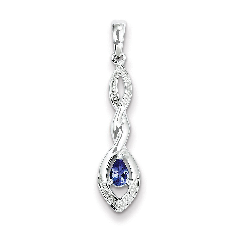 Tanzanite Pendant Sterling Silver Rhodium-plated Diamond QP2972TZ, MPN: QP2972TZ, 883957481265