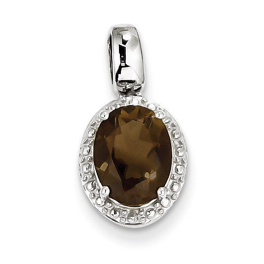 Smoky Quartz Oval Pendant Sterling Silver QP3043SQ, MPN: QP3043SQ, 883957401829