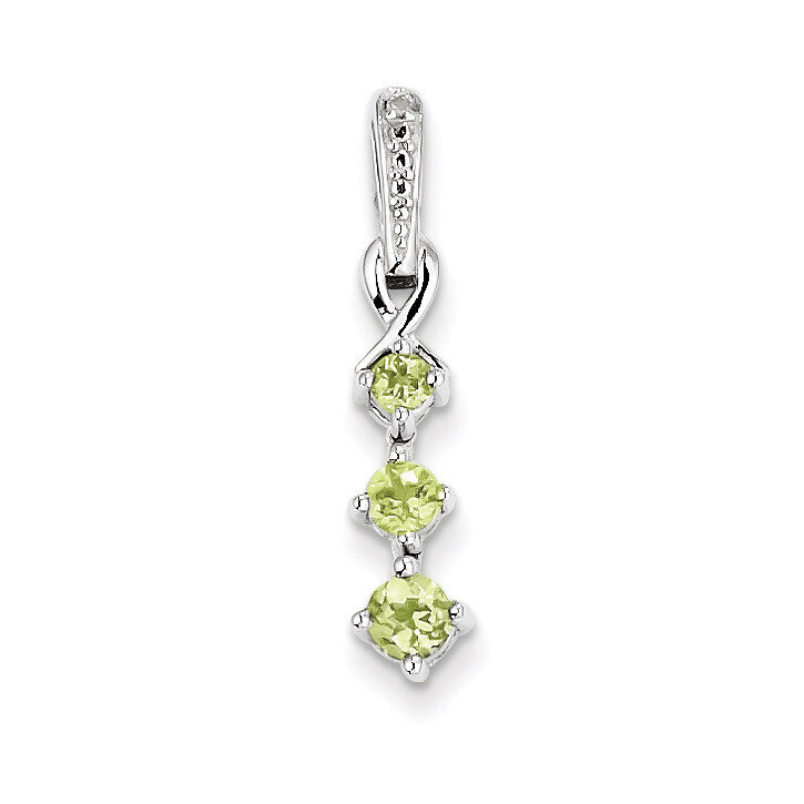 Peridot Diamond Pendant Sterling Silver QP3101PE, MPN: QP3101PE, 883957462080