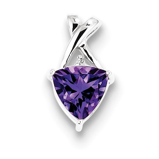Amethyst and White Topaz Pendant Sterling Silver Rhodium-plated QP3170AM, MPN: QP3170AM, 8839574973…